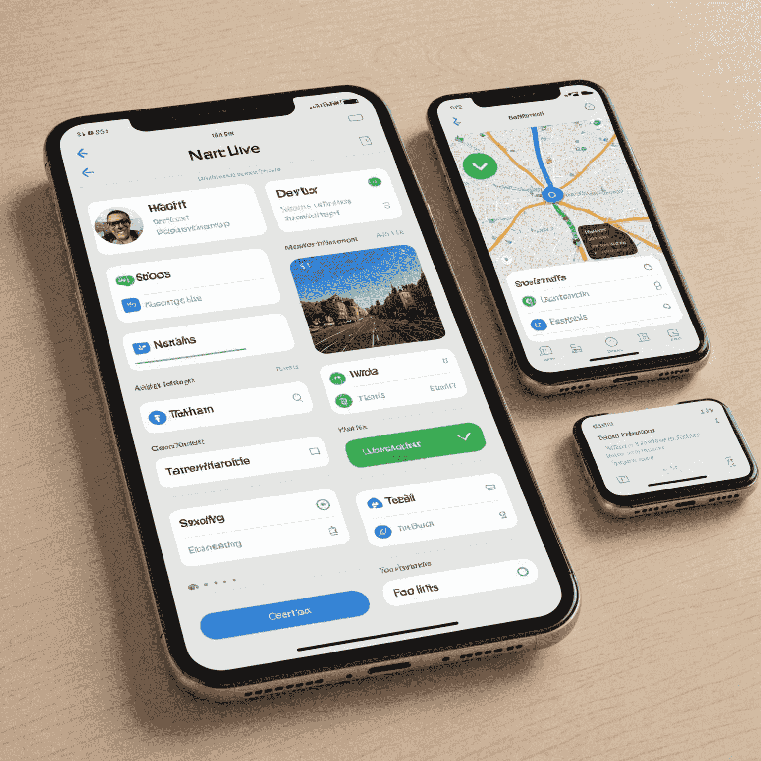 Imagen que muestra una interfaz de usuario moderna con elementos de diseño UX/UI como menús de navegación intuitivos, botones de llamada a la acción y diseños limpios